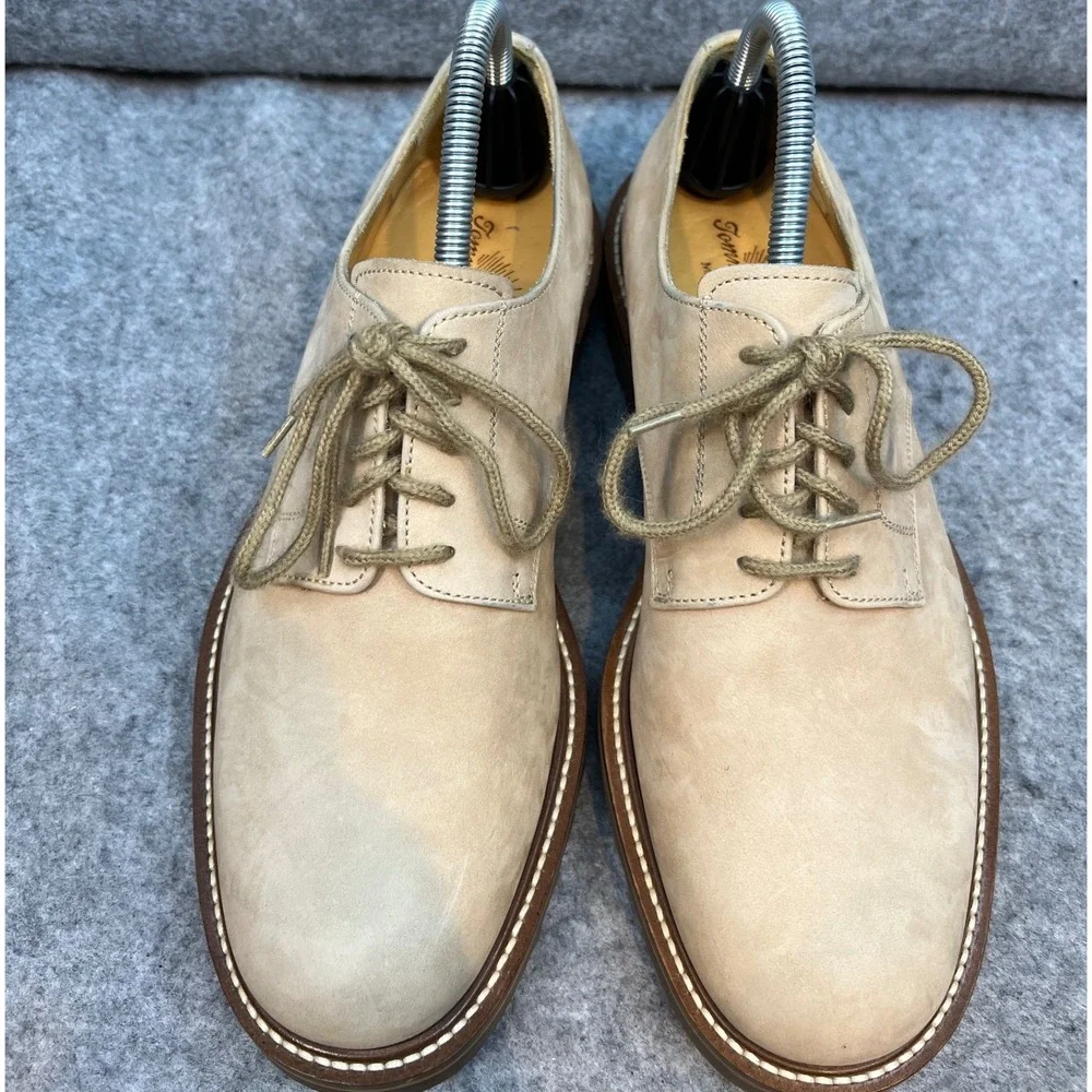 Tommy Bahama Oxfords Dress Shoes Made in Italy Leather Casual Tan Lace Up Mens 9